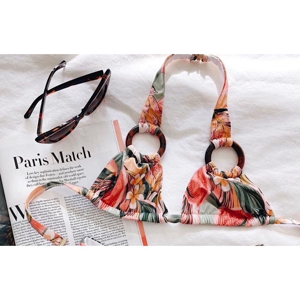BEACH RIOT 💛 Tropical Floral Bikini TOP